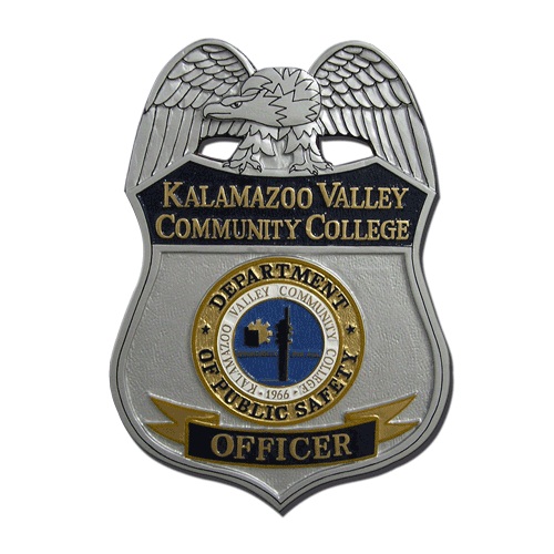 Kalmazoo Valley Comm College Officer Badge Plaque