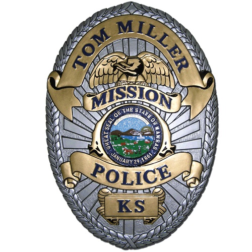 Mission Kansas Police Officer Badge Plaque