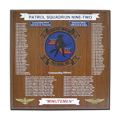 Patrol Squadron 92 Deployment Plaque