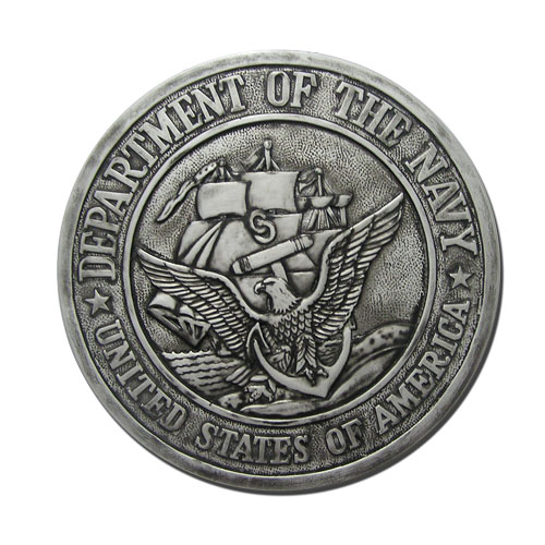 US Navy USN Seal Antique Silver