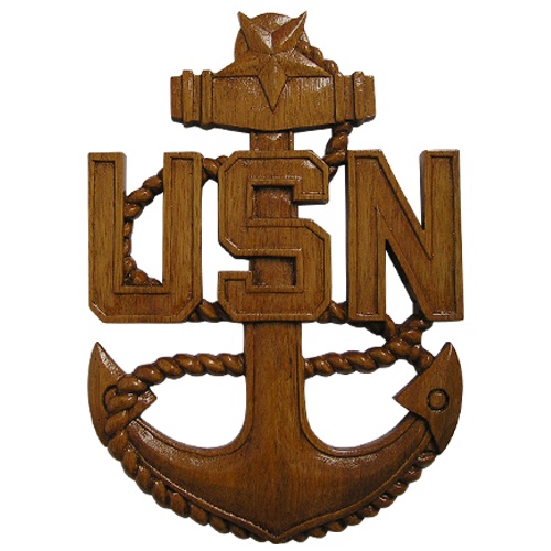 US Navy (USN) Wooden Anchor Plaque SCPO E8